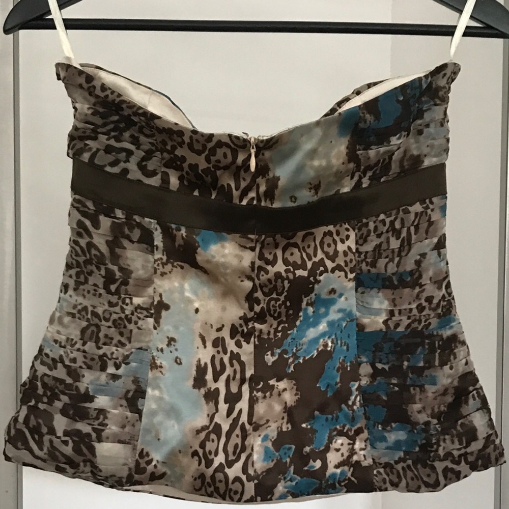 { Arden B } - Zippered Silk Bustier Top - Picture 3 of 6